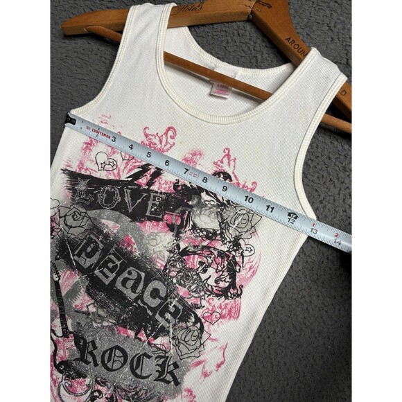 Y2K Sleeveless Muscle Tee Women’s Large Glitter Cyber Grunge Tank Top - Picture 11 of 11